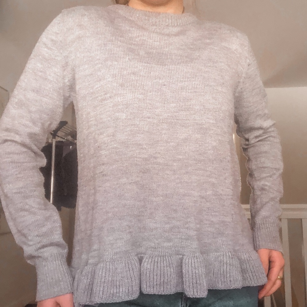 Grey Cross Ruffles sweater Lumiere